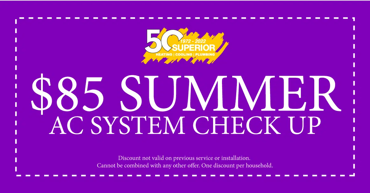 Coupon on summer air conditioner check-up appointment.